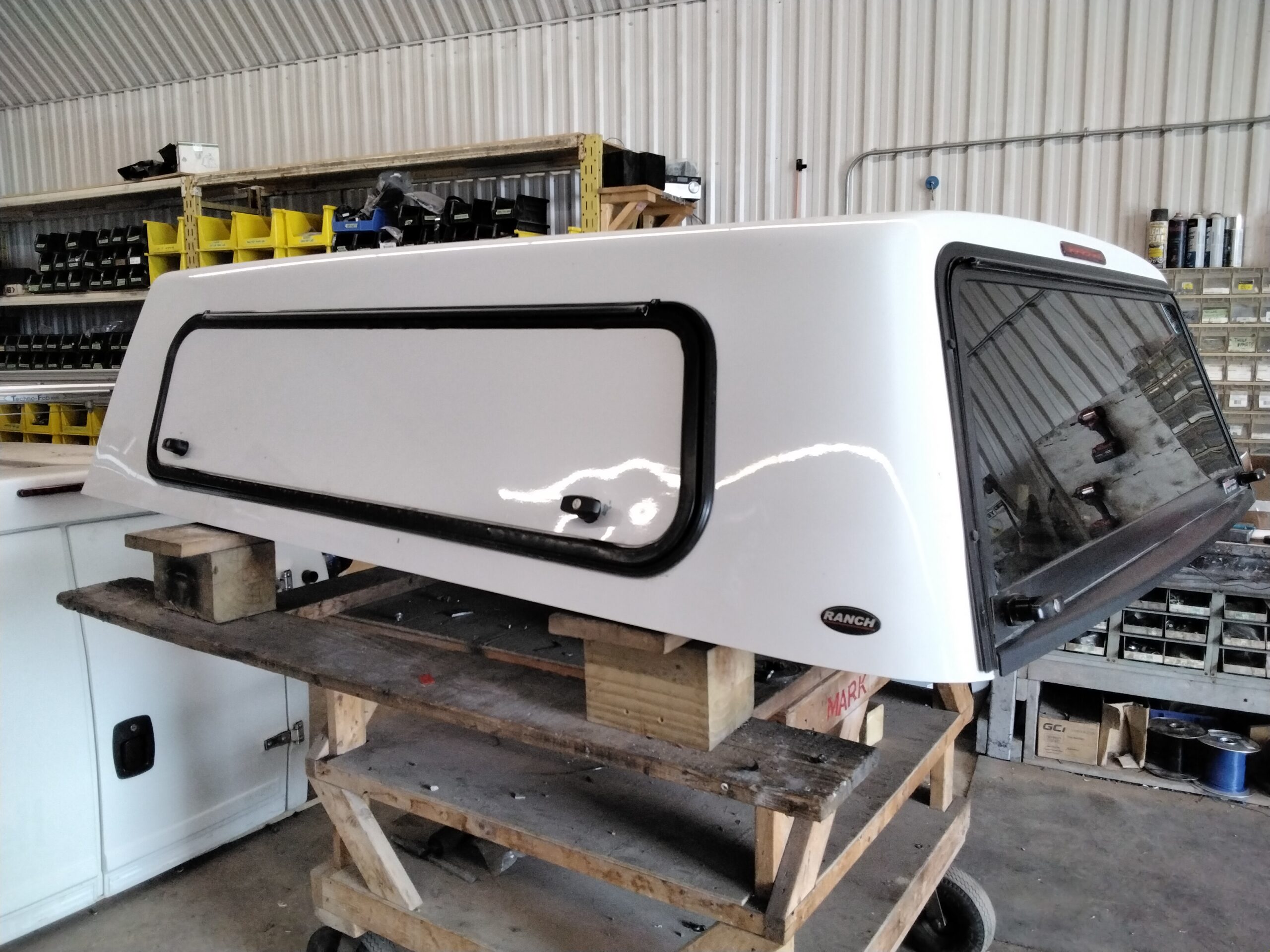 2014 – 2018 GMC Sierra or Chevrolet Silverado 6’6 White Ranch Truck Cap - Image 2